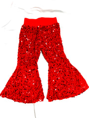 Red Sequin Bell Bottoms