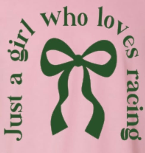 Just A Girl Who Loves Racing girls tee