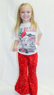 Red Sequin Bell Bottoms