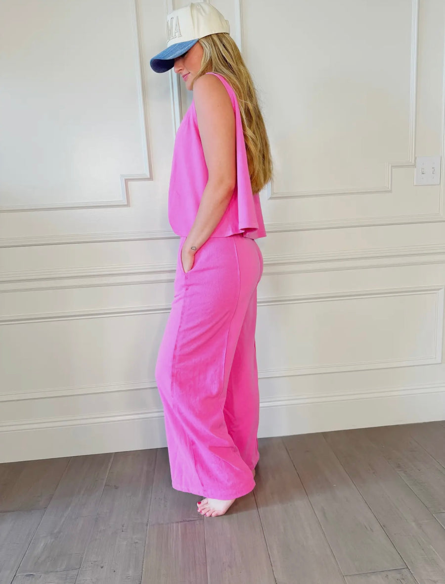 Pink Flowy Pants