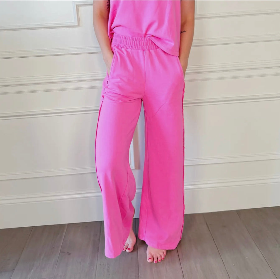 Pink Flowy Pants