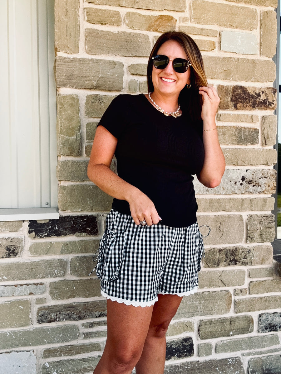 Gingham Game Day Shorts