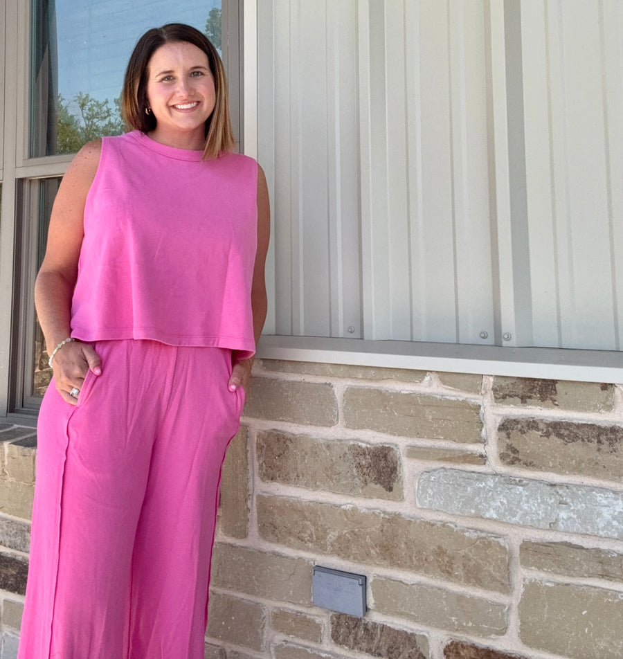 Pink Flowy Pants