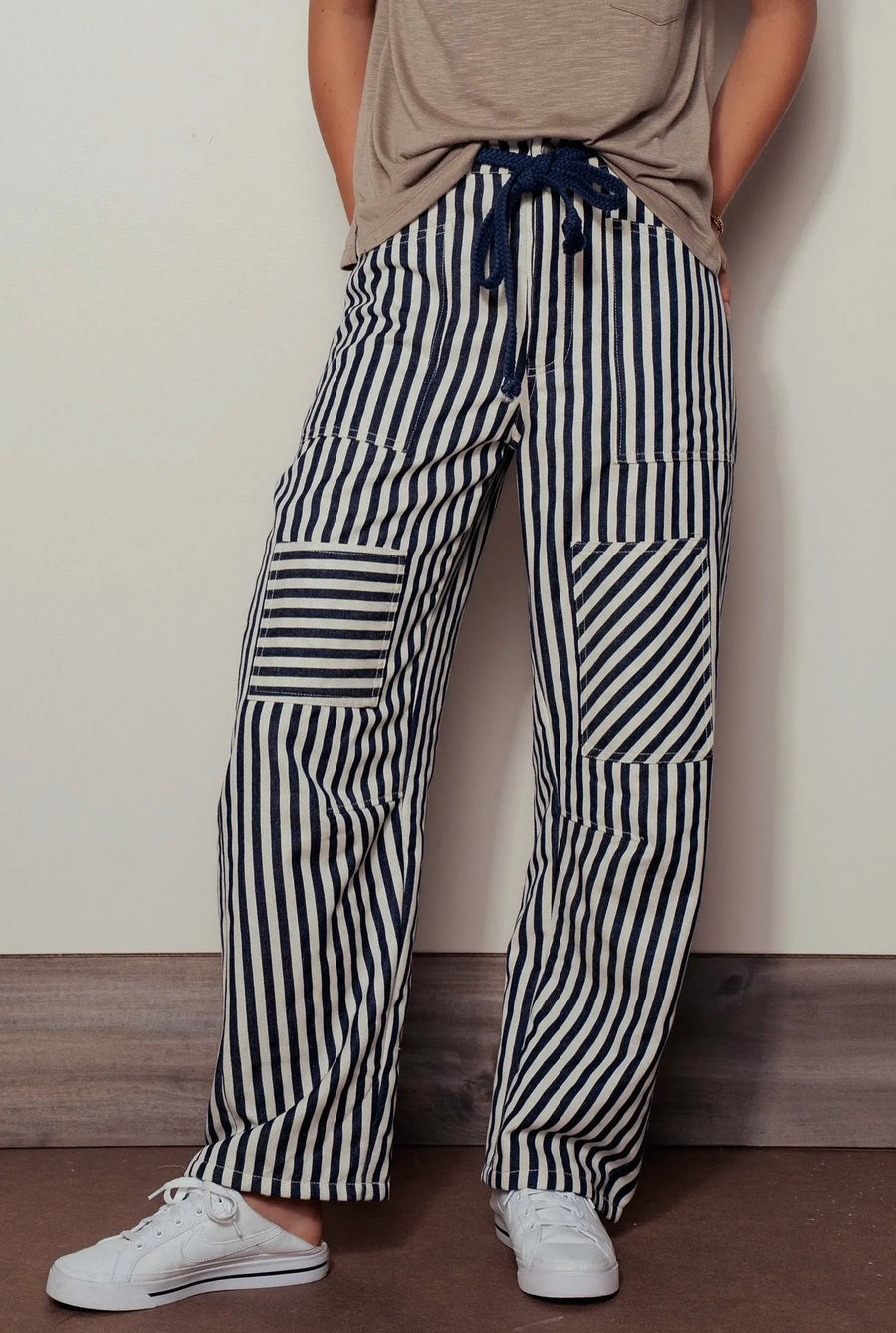 Navy Stripe Railroad Pants