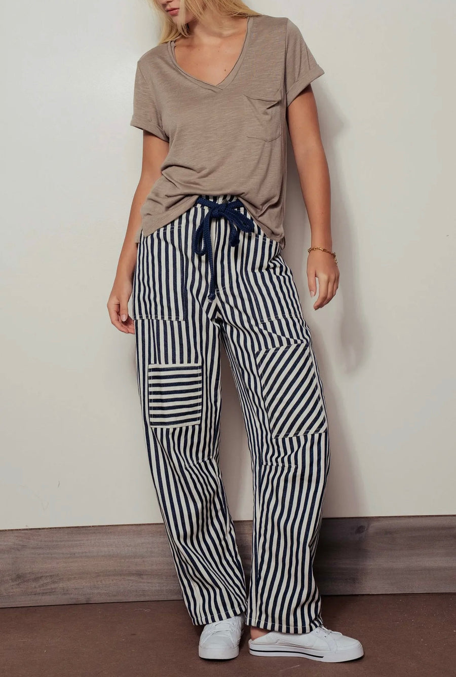 Navy Stripe Railroad Pants