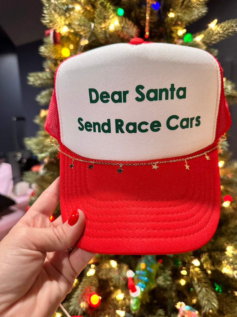Dear Santa Send Race Cars Trucker Hat