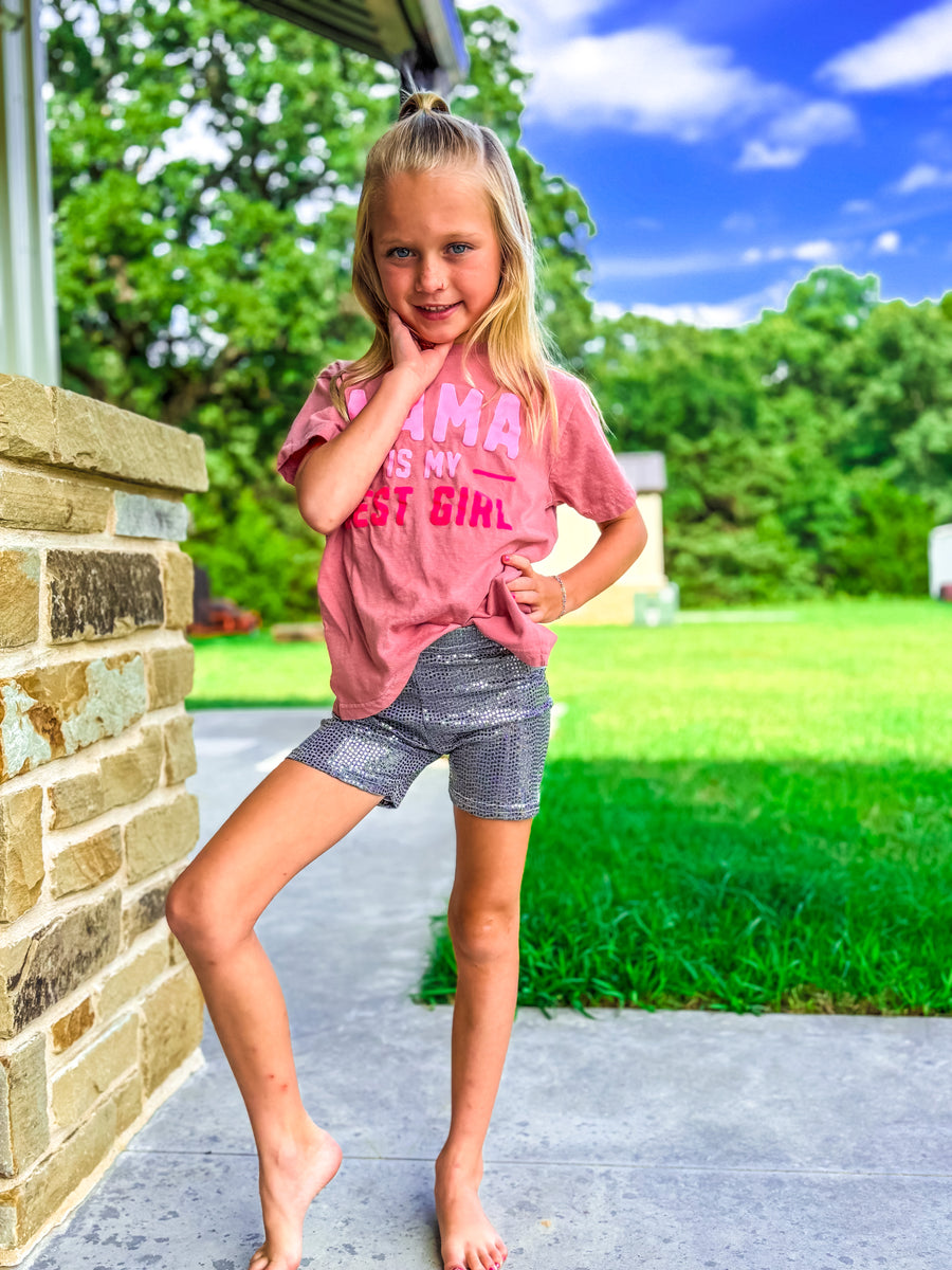 Girl’s Metallic Biker Shorts