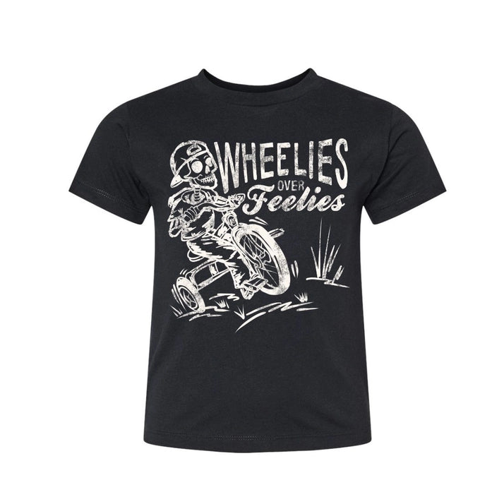 Wheelies Over Feelies Kids Tee